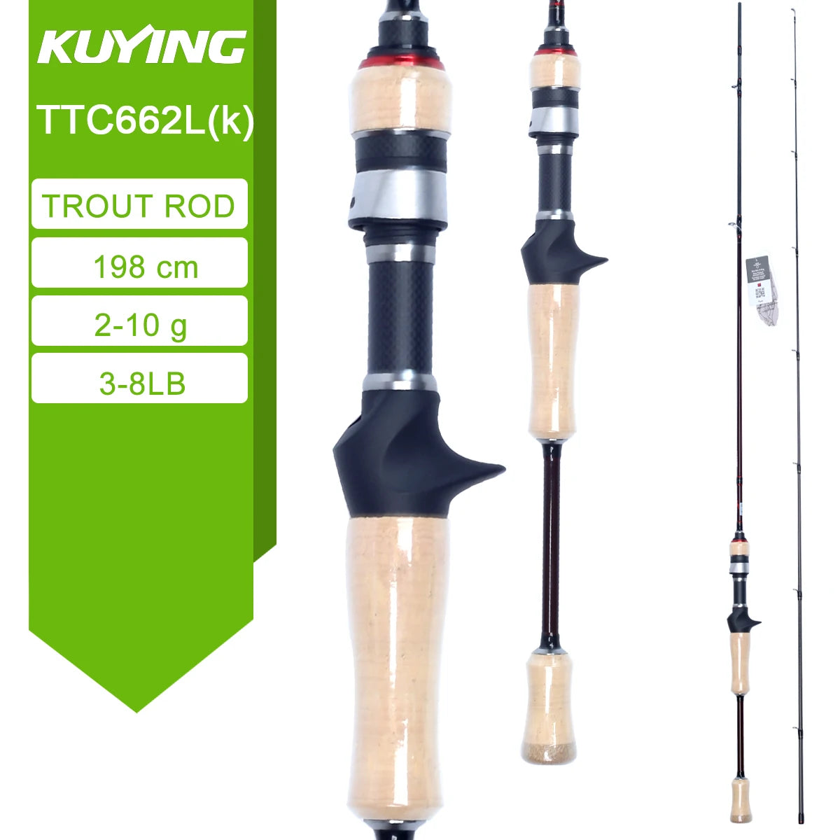 Kuying Teton Carbon Spinning And Casting Fishing Rod
