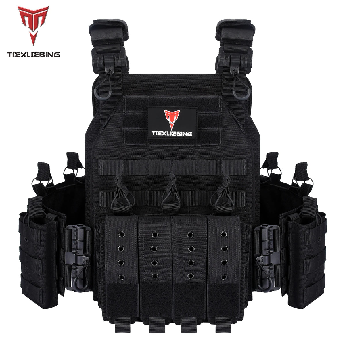 Tiexuebing Tactical Plate Carrier Vest With Adjustable Molle System