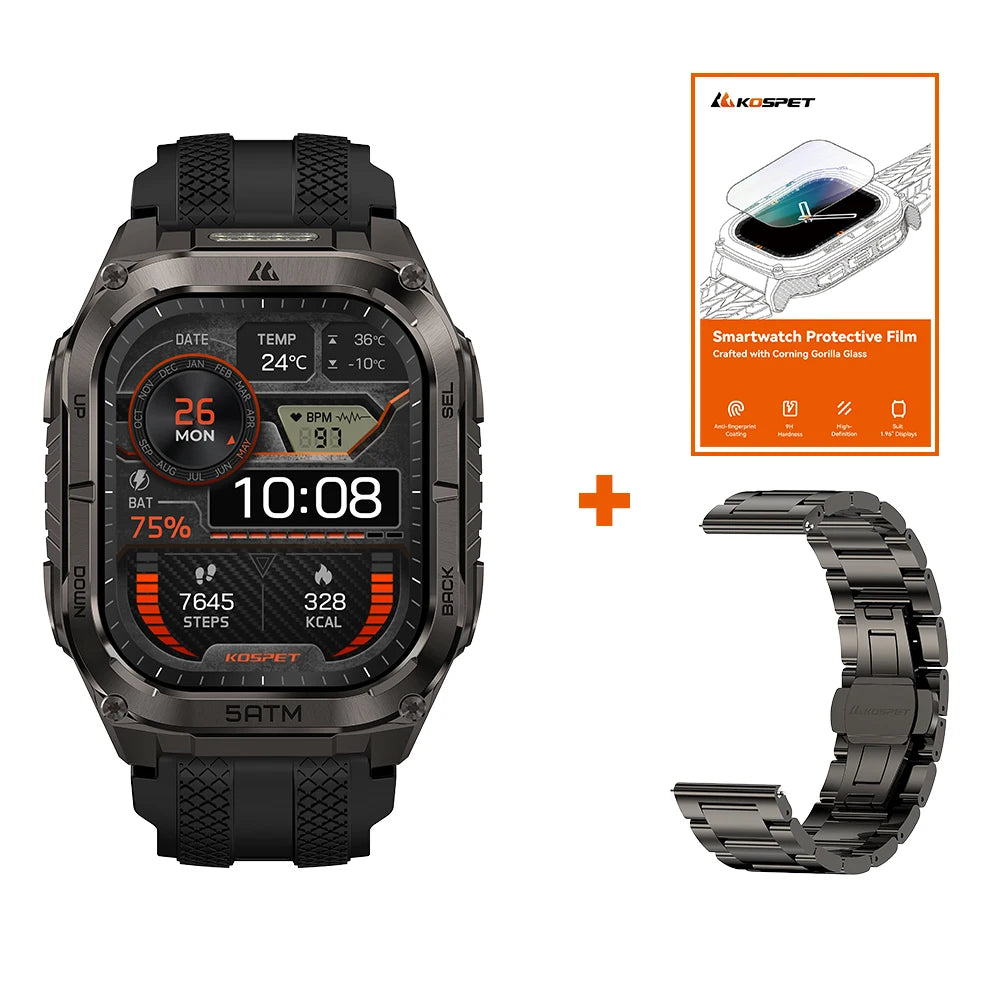 Kospet Tank M4C Rugged GPS Watch For Men 15 Day Battery