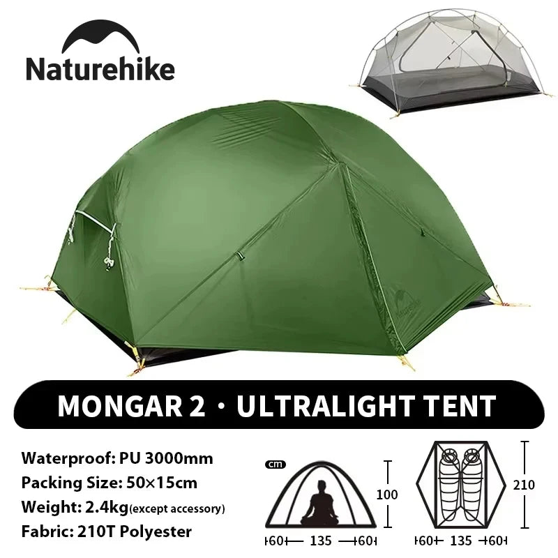 Naturehike Mongar Backpacking Tent Waterproof Ultralight Camping Shelter