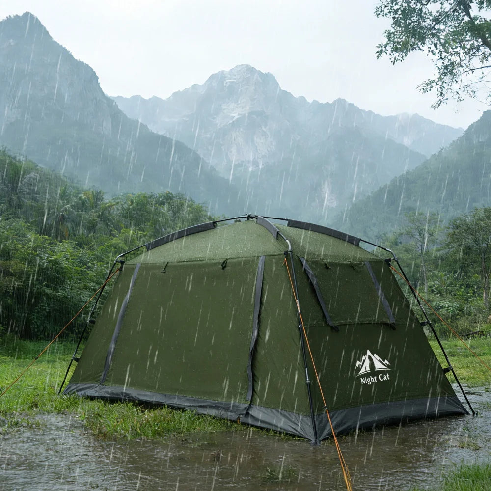 Night Cat Portable Waterproof Camping Tent With Quick Setup