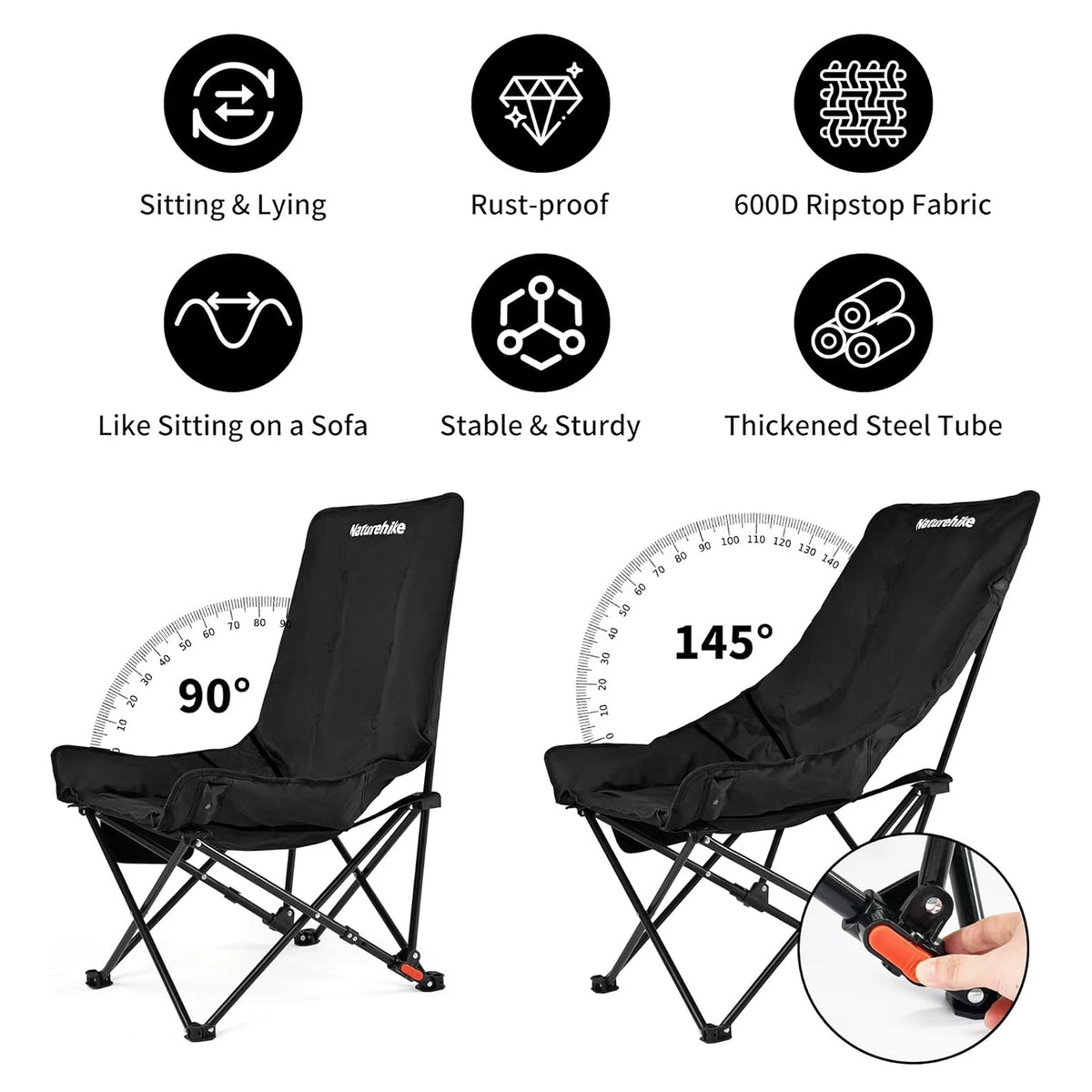 Naturehike Sea Star Recliner Folding High Back Outdoor Camping Chair