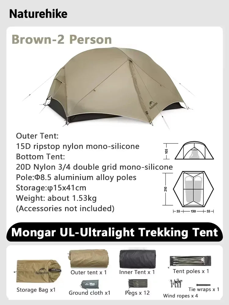 Naturehike Mongar Ultralight Waterproof Backpacking Tent Shelter