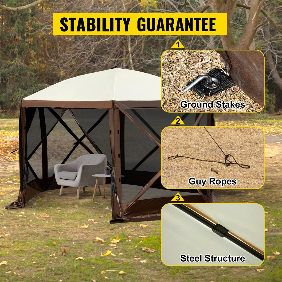 SucceBuy Pop Up Camping Gazebo Canopy Shelter For Outdoor Use