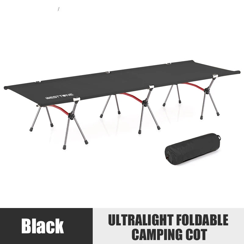 WESTTUNE Portable Folding Camping Bed With Adjustable Height