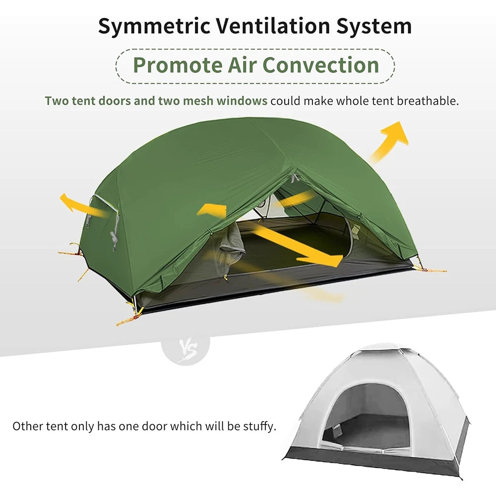 Naturehike Mongar Two Person Tent Ultralight Waterproof Hiking Camp Gear