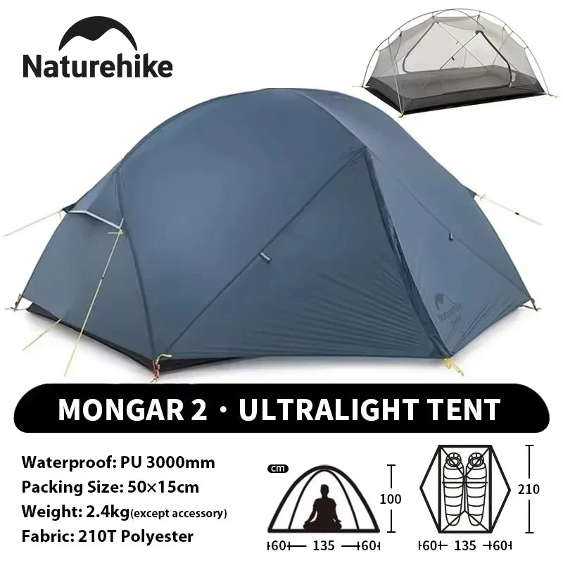 Naturehike Mongar Backpacking Tent Waterproof Ultralight Camping Shelter