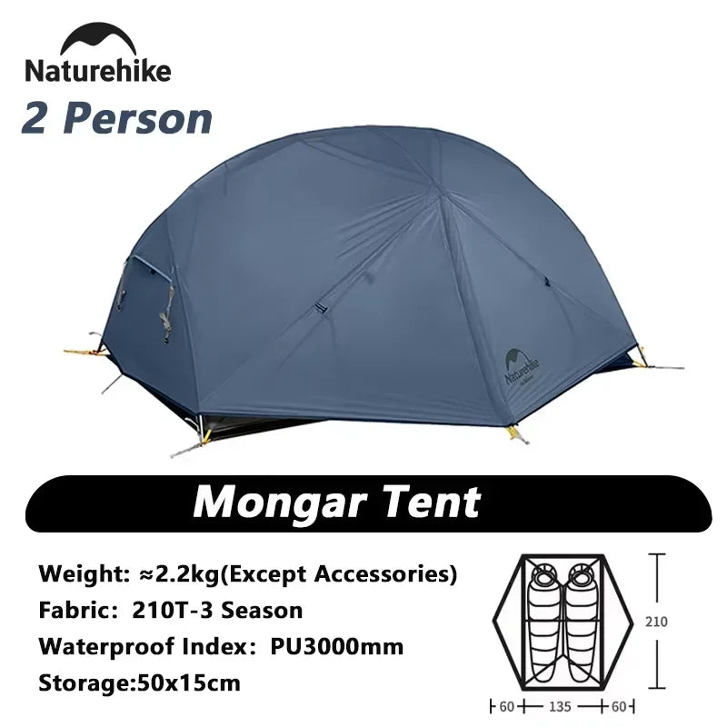 Naturehike Mongar Two Person Tent Ultralight Waterproof Hiking Camp Gear