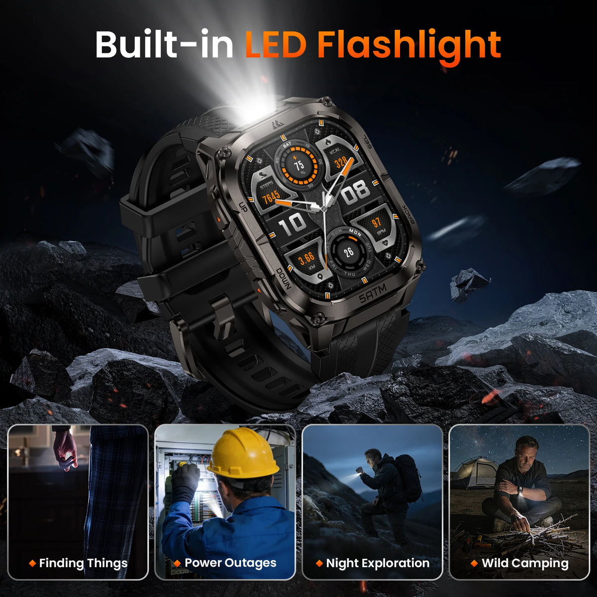 Kospet Tank M4C Rugged GPS Watch For Men 15 Day Battery