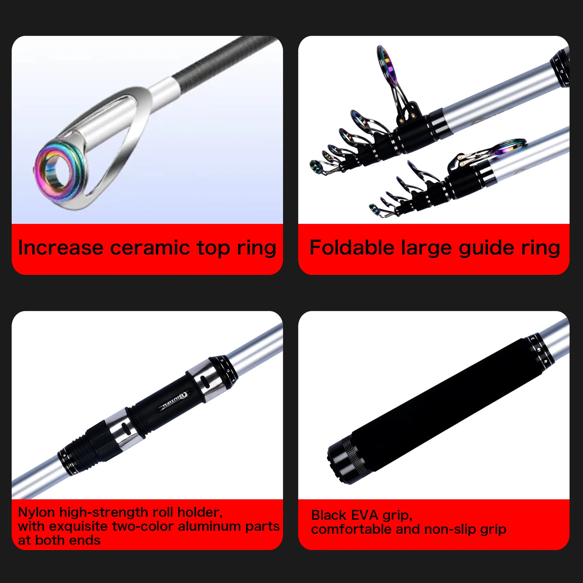 Biutifu Telescopic Surf Fishing Rod For Shore Anglers Fast