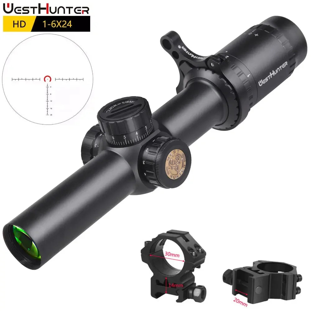 WestHunter Illuminated LPVO Riflescope with Etched Glass Reticle