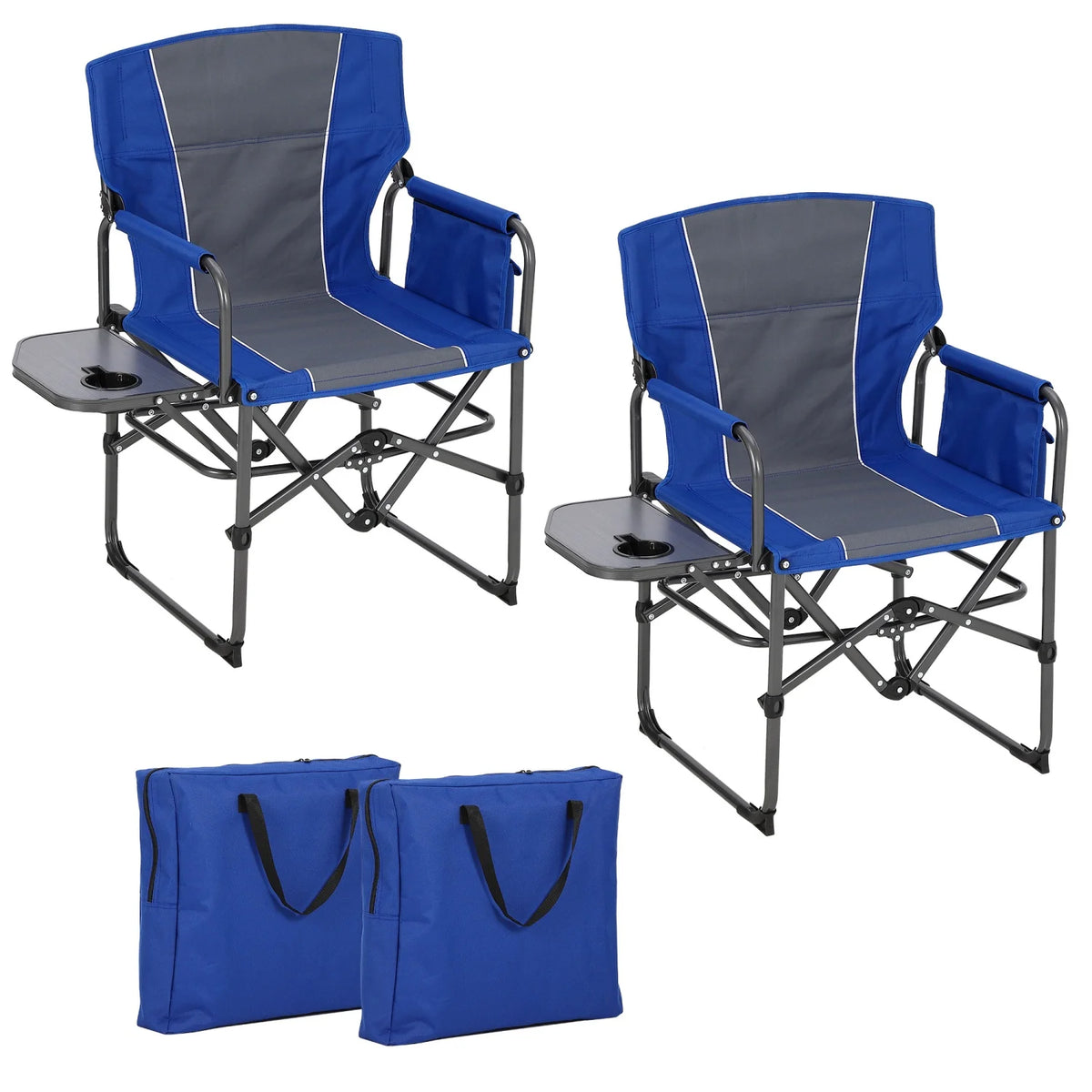 HiMISS Heavy Duty 400Lbs Folding Directors Chair For Adults Camping
