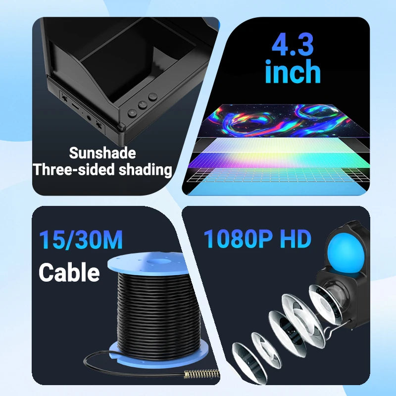 IP68 Underwater Fishing Camera With LCD Monitor And Night Vision For Anglers