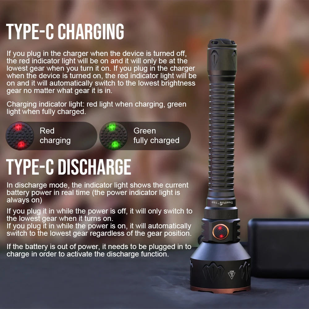 TrustFire T80 Rechargeable Tactical LED Flashlight For Outdoor Use