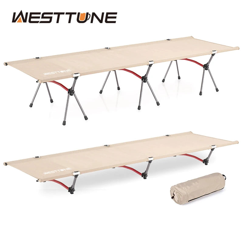 WESTTUNE Portable Folding Camping Bed With Adjustable Height