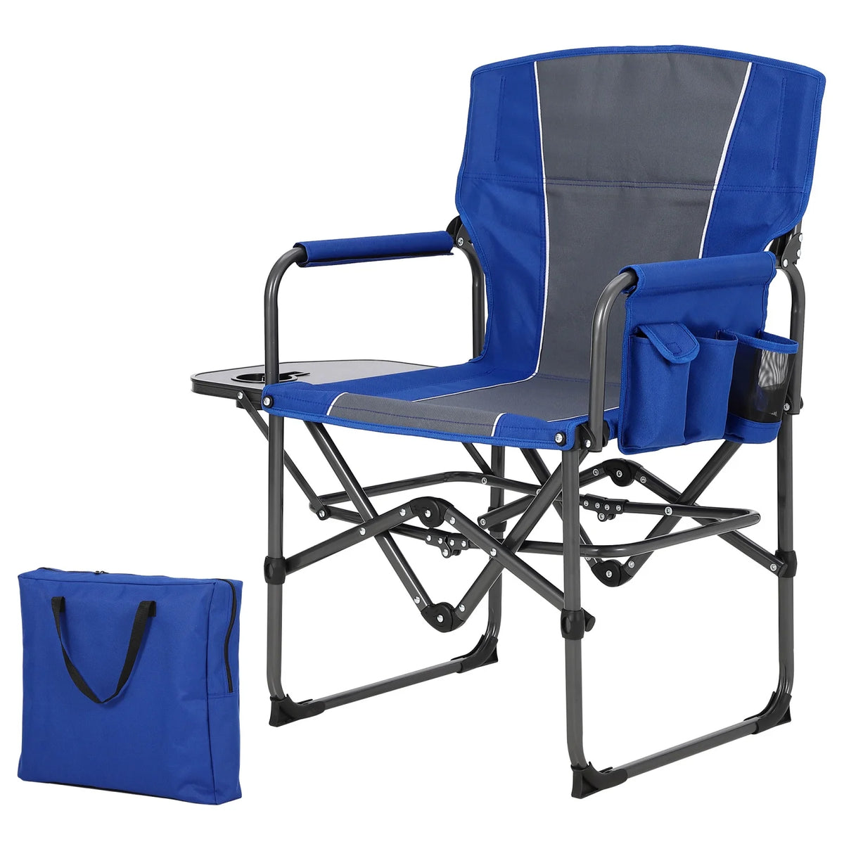 HiMISS Heavy Duty 400Lbs Folding Directors Chair For Adults Camping