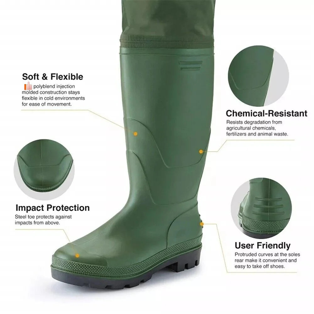 Night Cat Waterproof Breathable Chest Waders With Boots and Belt