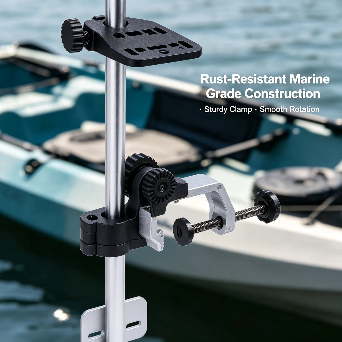 Universal Rotatable Fishfinder Transducer Mount for Kayaks and Boats