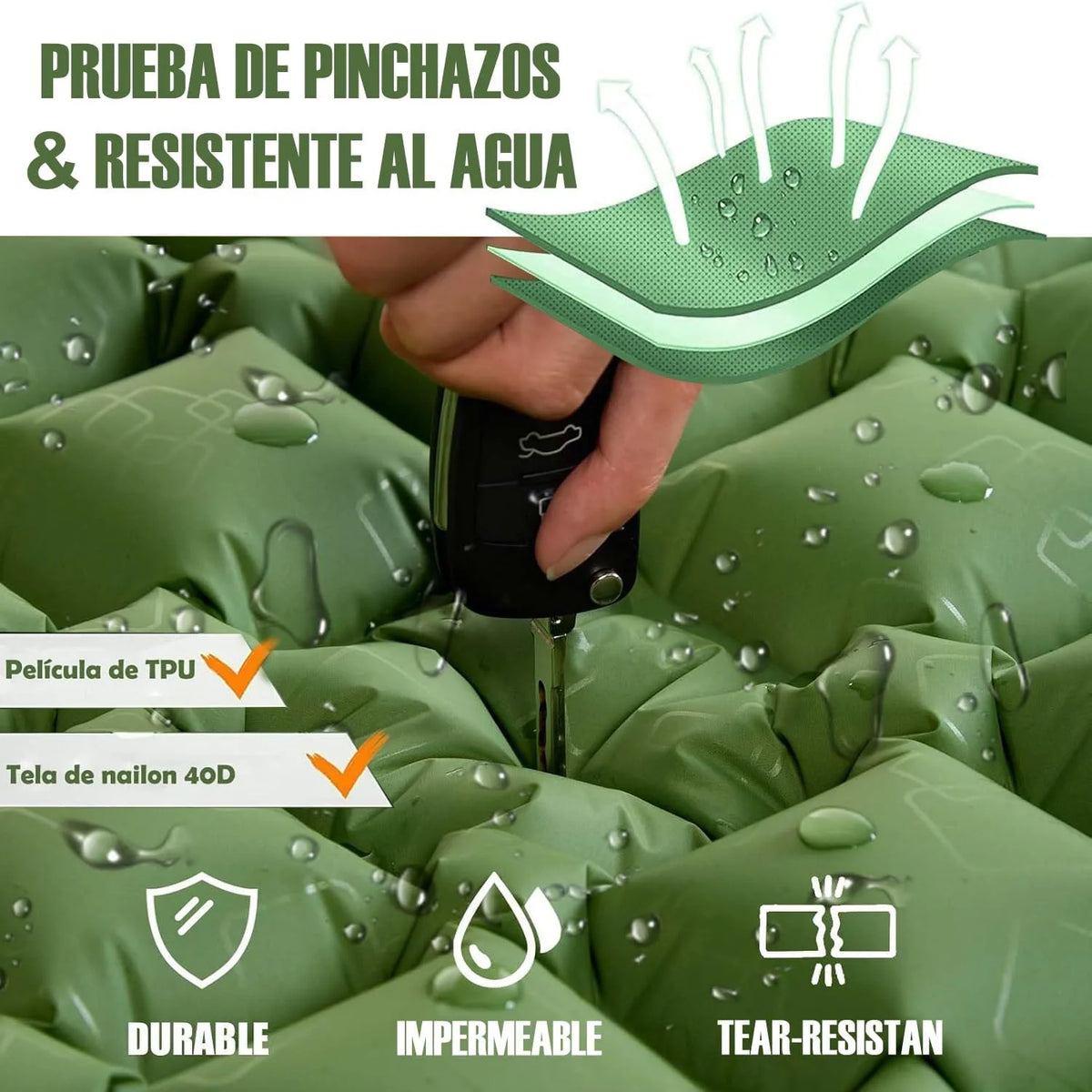 Outdoor Camping Double Inflatable Mattress With Built In Pump