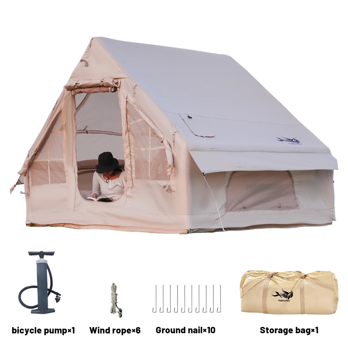 Luxury Inflatable Family Camping Tent With Stove Plug
