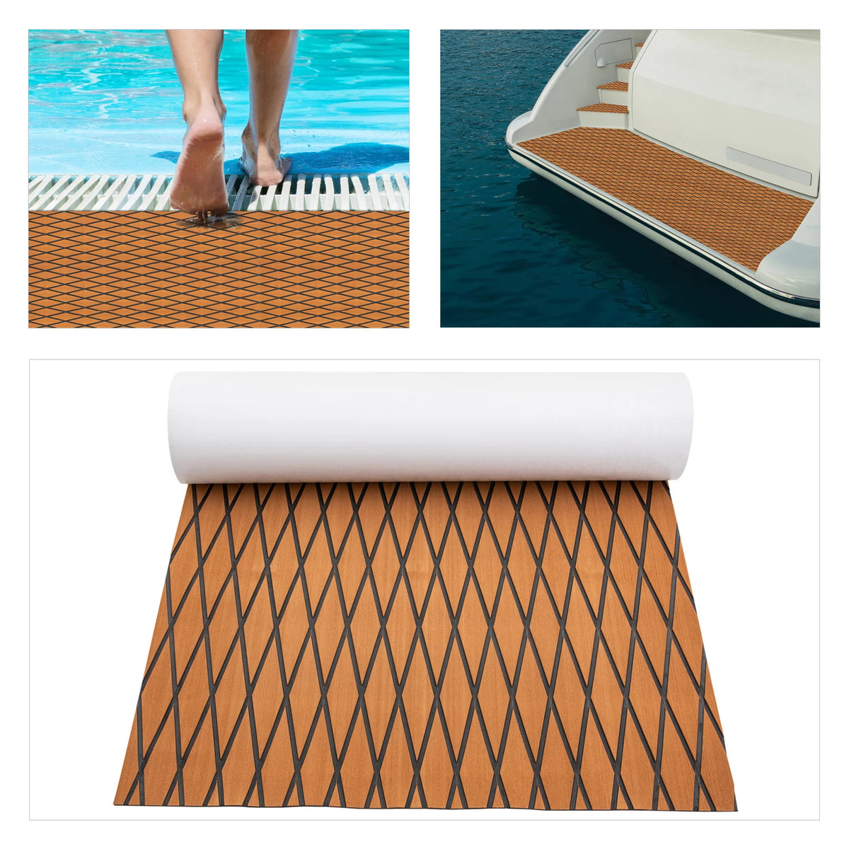 Non Slip EVA Faux Teak Marine Decking Mat for Boats and Yachts