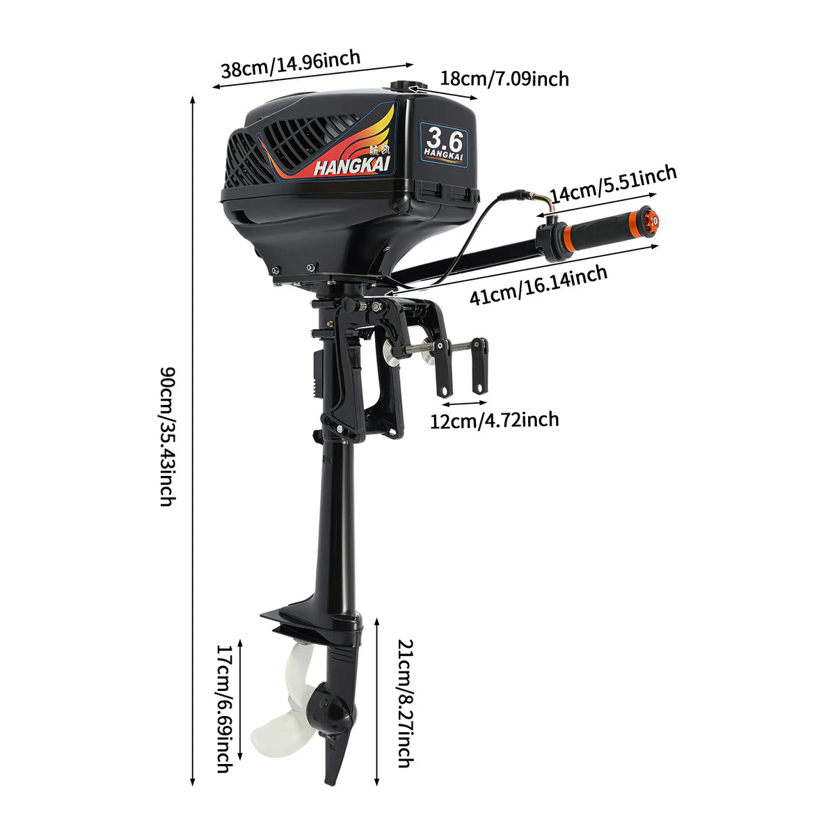 Compact 3.6Hp Gasoline Outboard Motor High Performance Boat