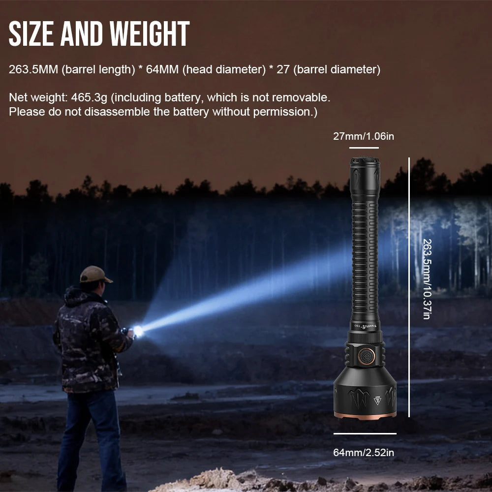 TrustFire T80 Rechargeable Tactical LED Flashlight For Outdoor Use