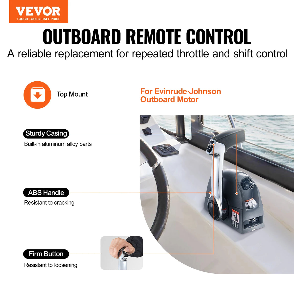 Top Mounted Outboard Throttle Control Box for Evinrude Johnson Motors