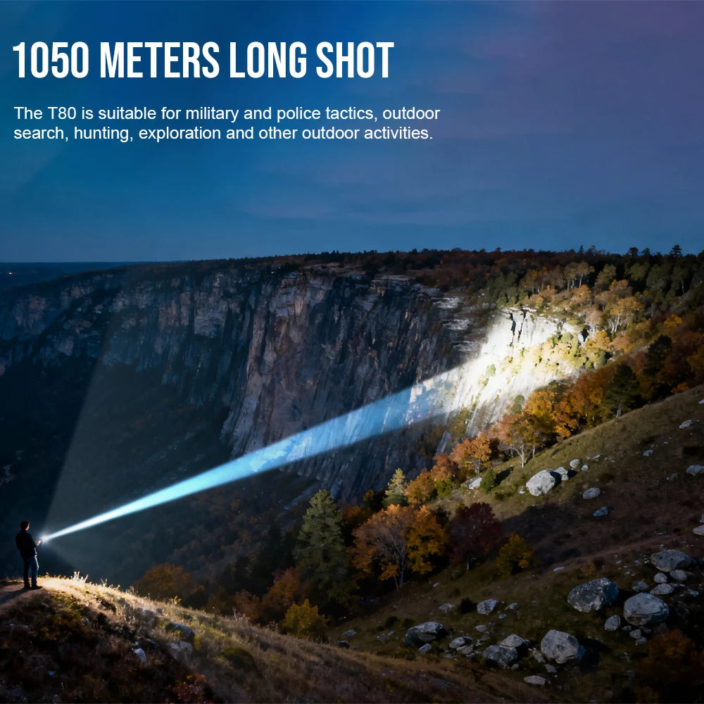 TrustFire T80 Rechargeable Tactical LED Flashlight For Outdoor Use