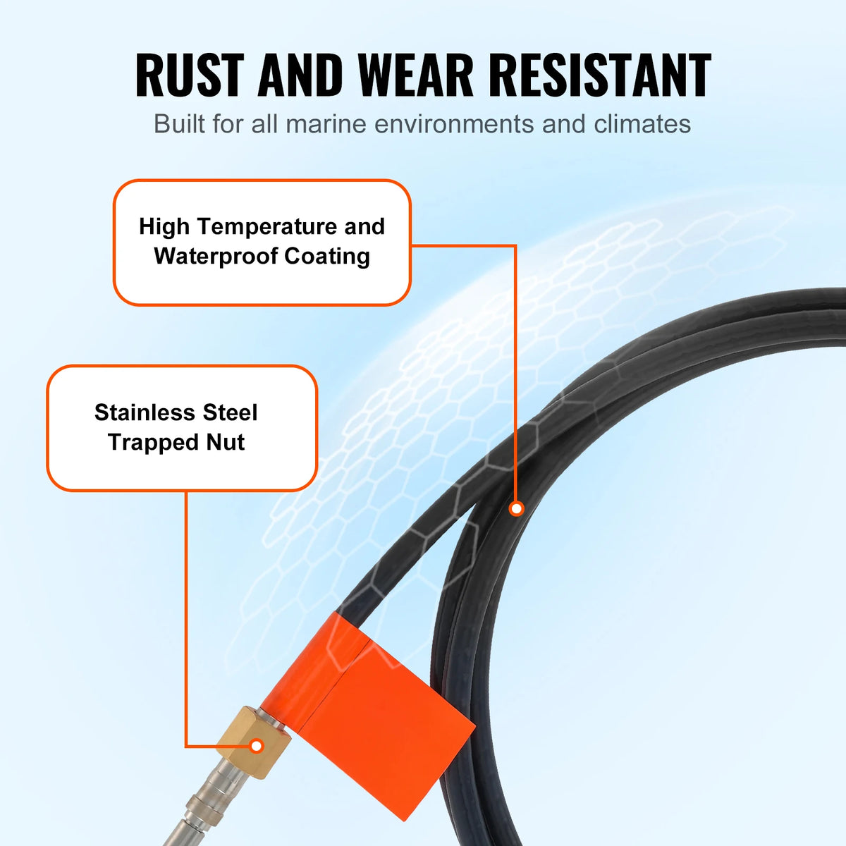 SucceBuy Universal Outboard Marine Rotary Steering Cable