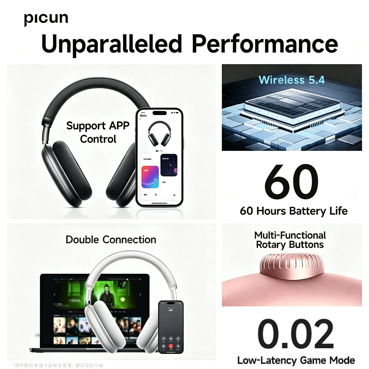 Picun F8 Pro ANC Wireless Headphones With 3D Spatial Audio