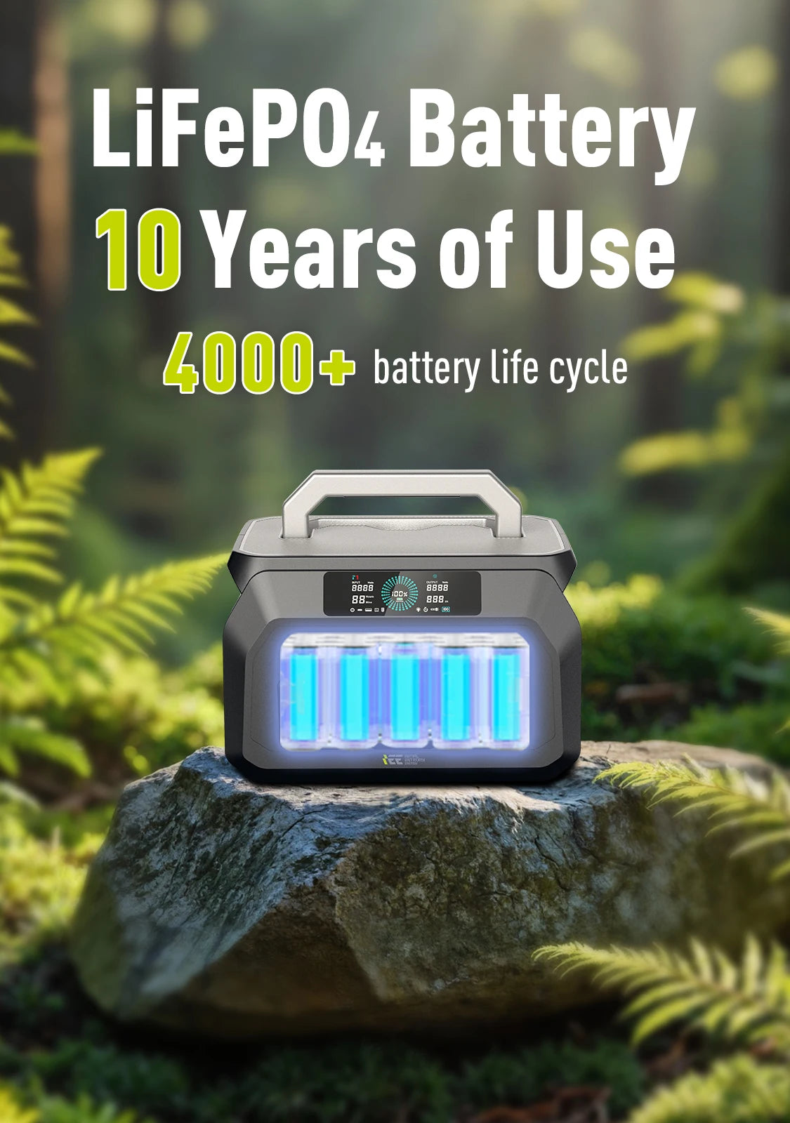 IEE 800W 512Wh LiFePO4 Silent Generator Solar Camping Home