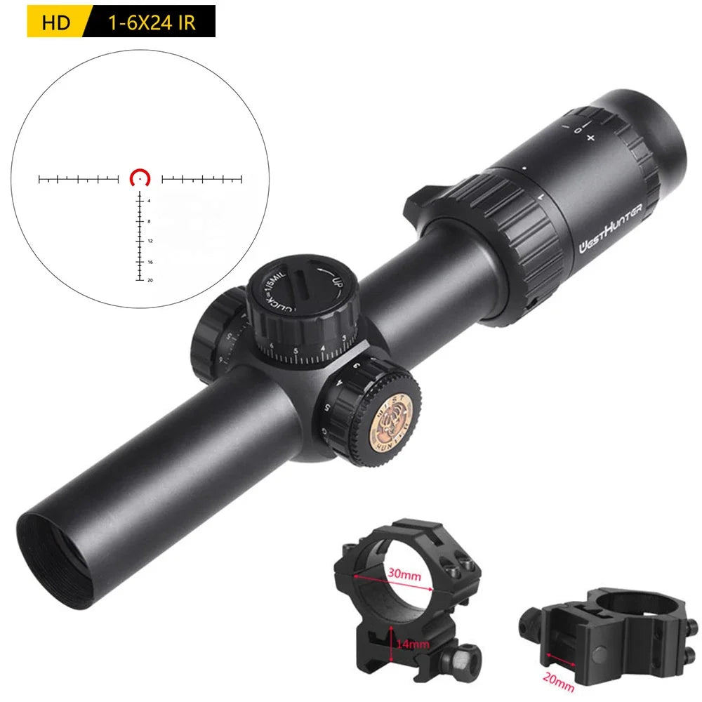WestHunter Illuminated LPVO Riflescope with Etched Glass Reticle