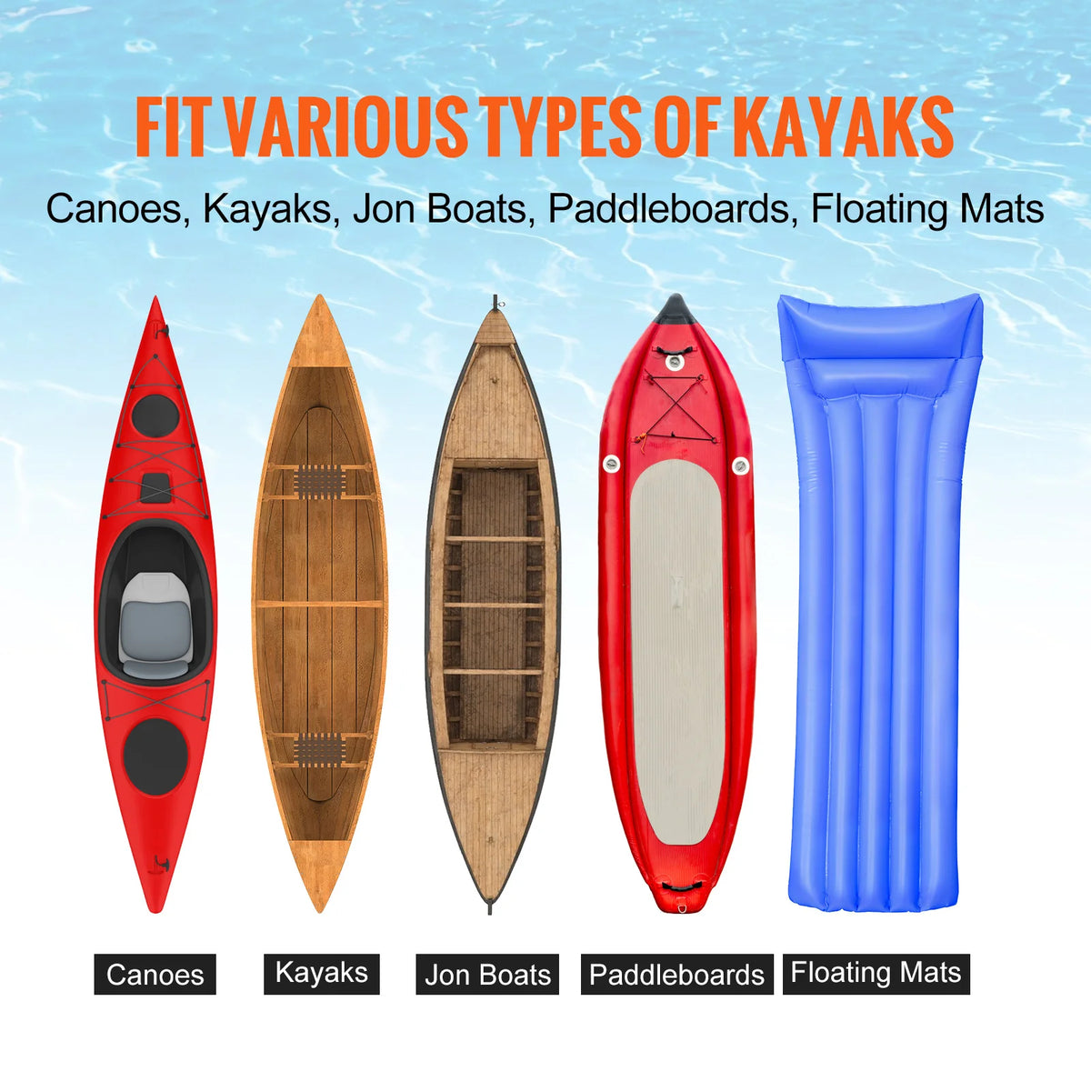 SucceBuy Detachable Kayak Cart With Adjustable Width For Canoes
