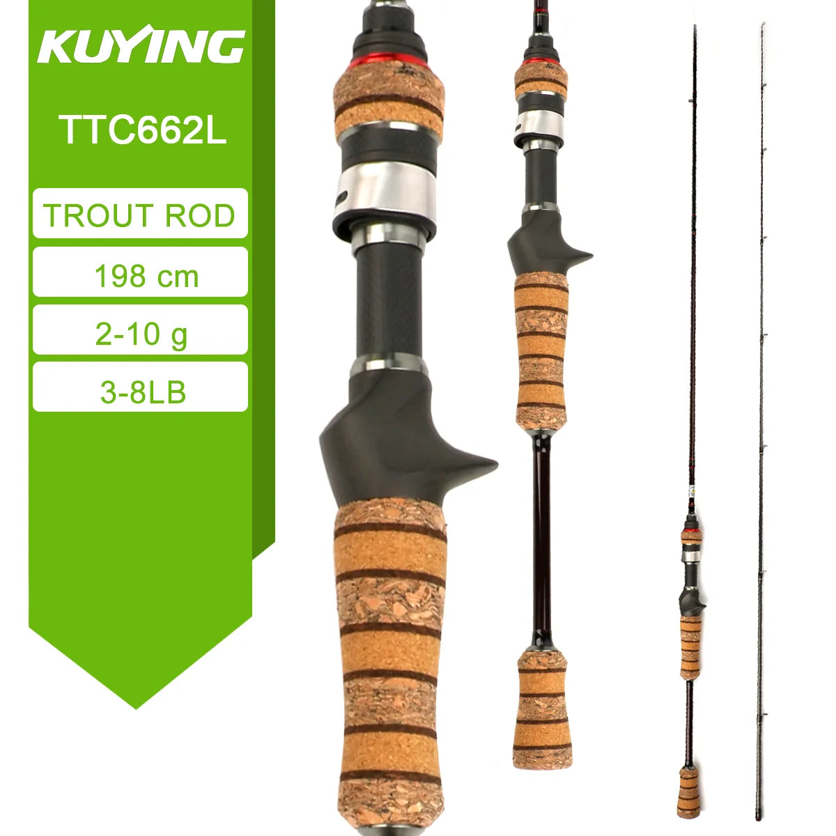 Kuying Teton Carbon Spinning And Casting Fishing Rod