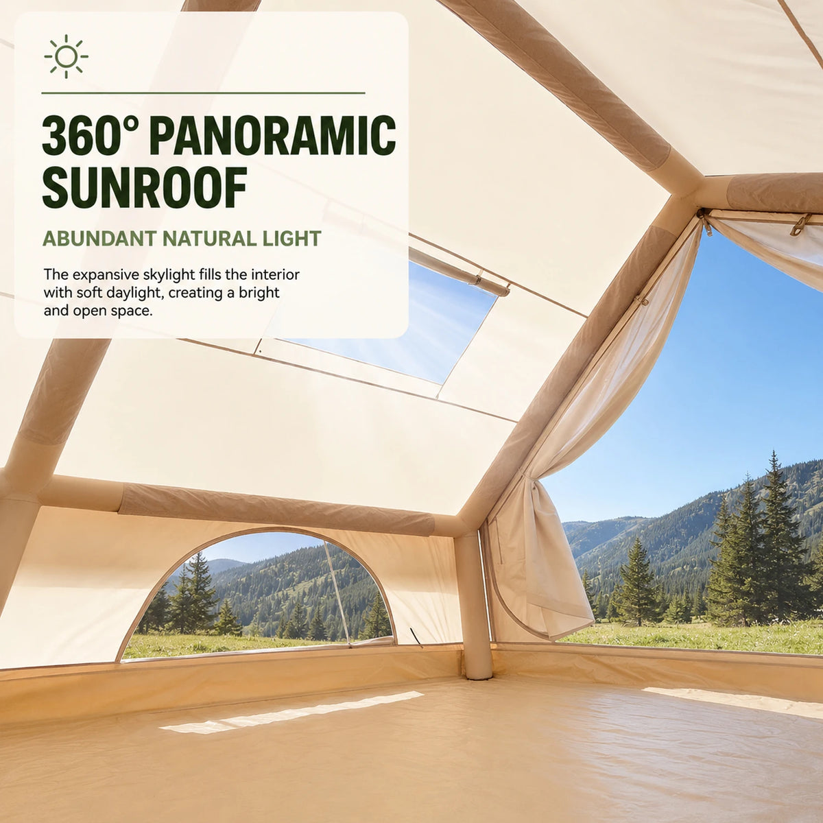 TRIBENEST Inflatable Glamping Tent With Hand Pump And Storage Bag