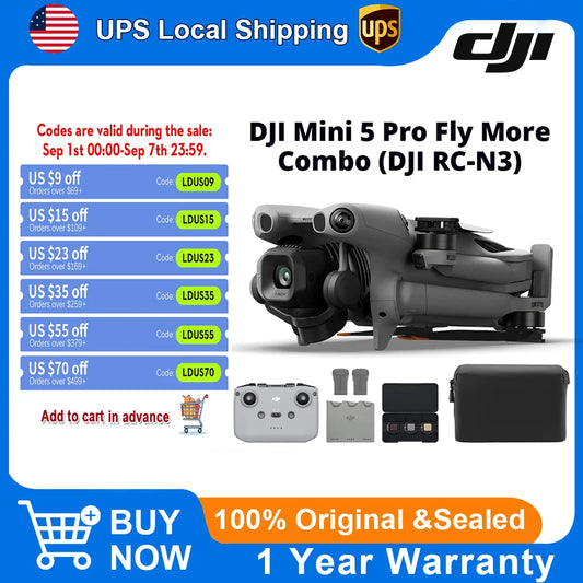 DJI Mini 5 Pro Drone 4K Camera Fly More Combo Epic Vlog