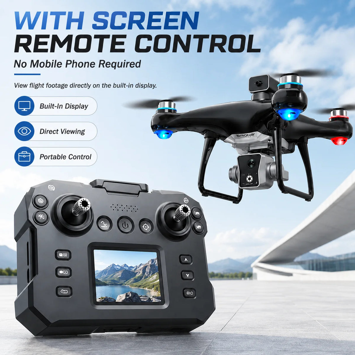 ZNLYRION Brushless Drone With Screen Remote And Obstacle Avoidance