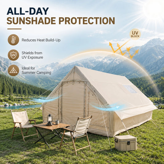 TRIBENEST Inflatable Glamping Tent With Hand Pump And Storage Bag