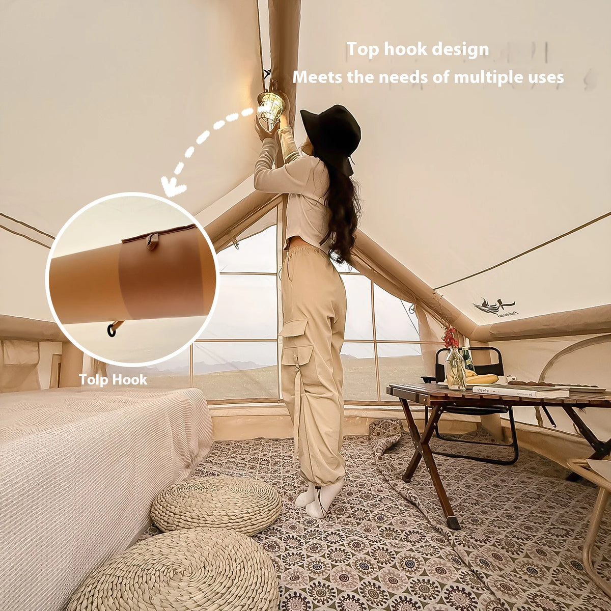 Luxury Inflatable Family Camping Tent With Stove Plug