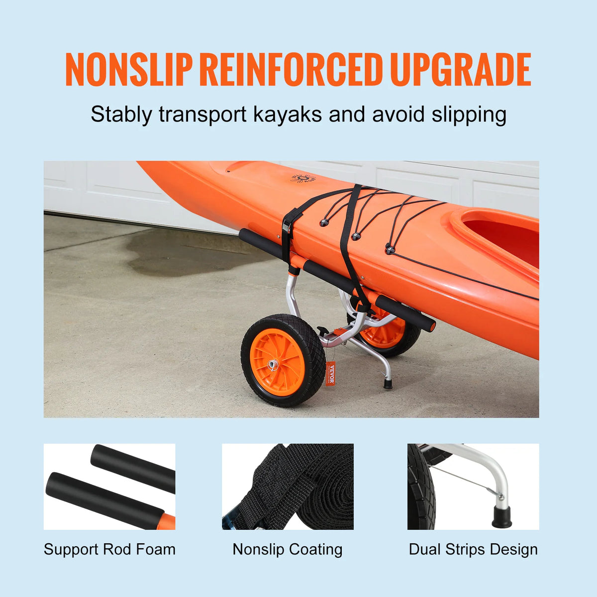 SucceBuy Heavy Duty Detachable Kayak Cart for Canoes and Paddleboards