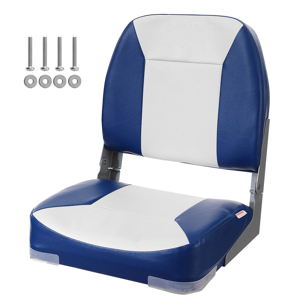 SucceBuy Folding Boat Captain Chair With Thick Cushioned Support