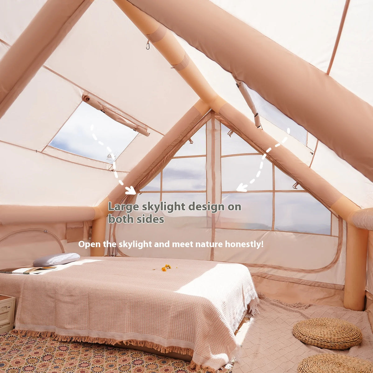 Luxury Inflatable Family Camping Tent With Stove Plug