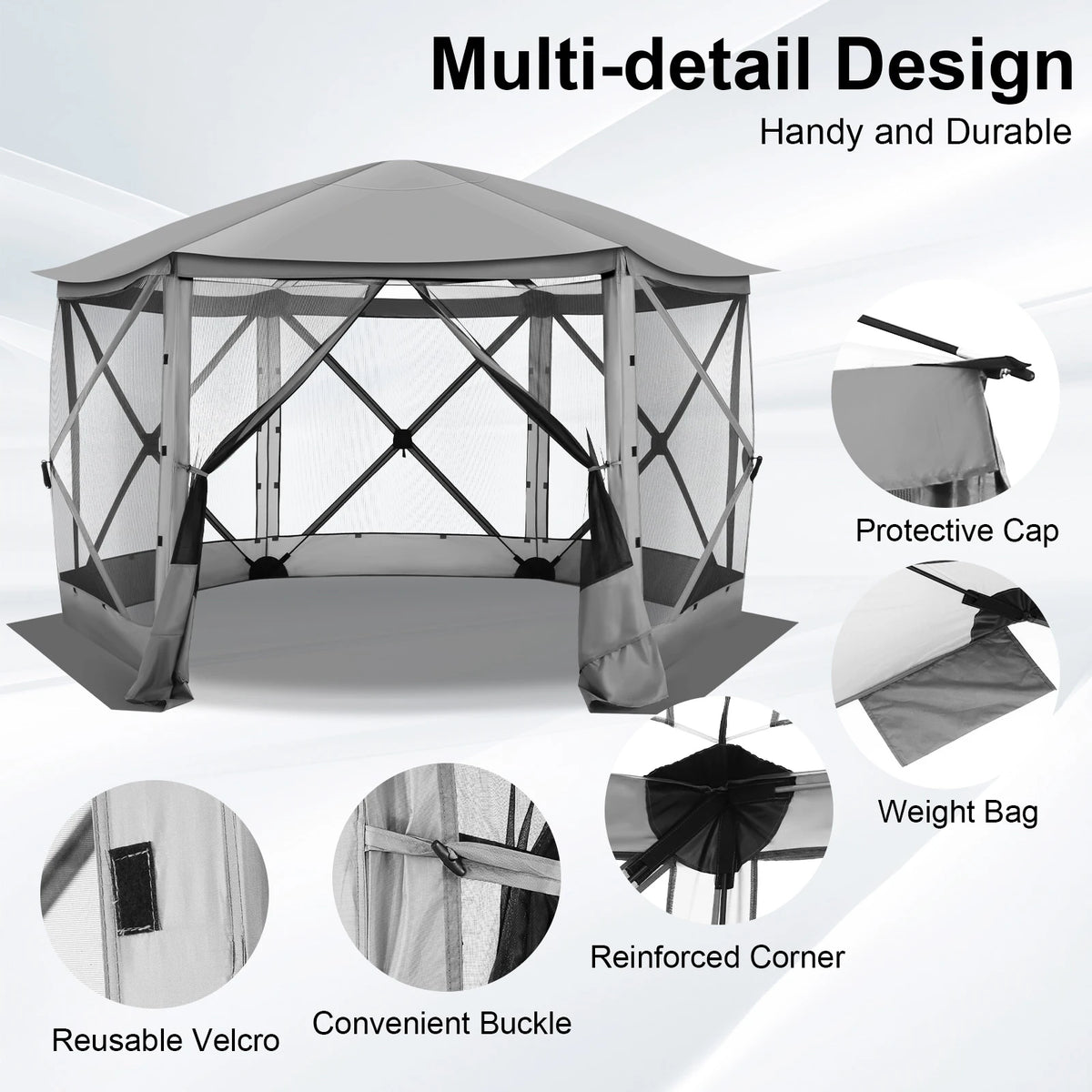 COBIZI Premium Pop Up Gazebo Screen Tent With Removable Roof For Camping