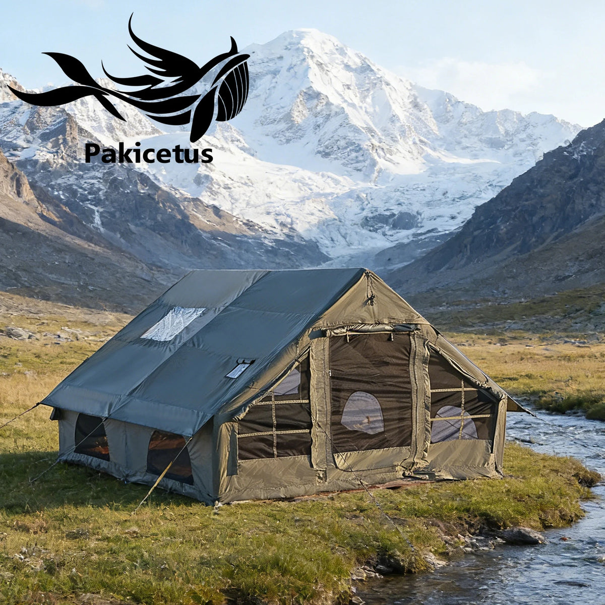 PAKICETUS Inflatable Camping Tent With Air Pump Outdoor Shelter