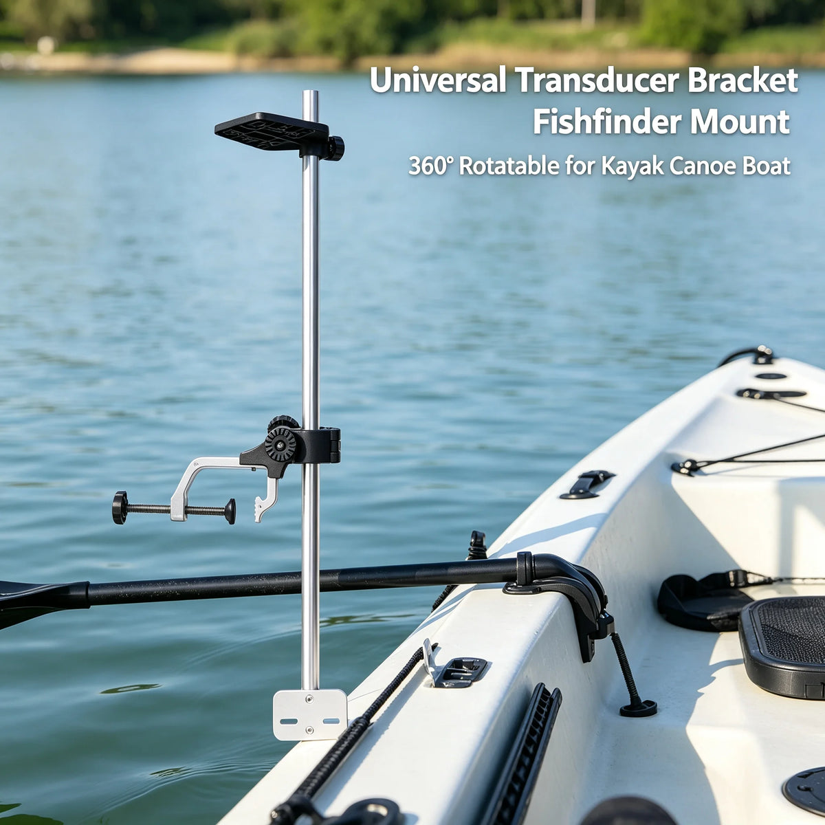 Universal Rotatable Fishfinder Transducer Mount for Kayaks and Boats