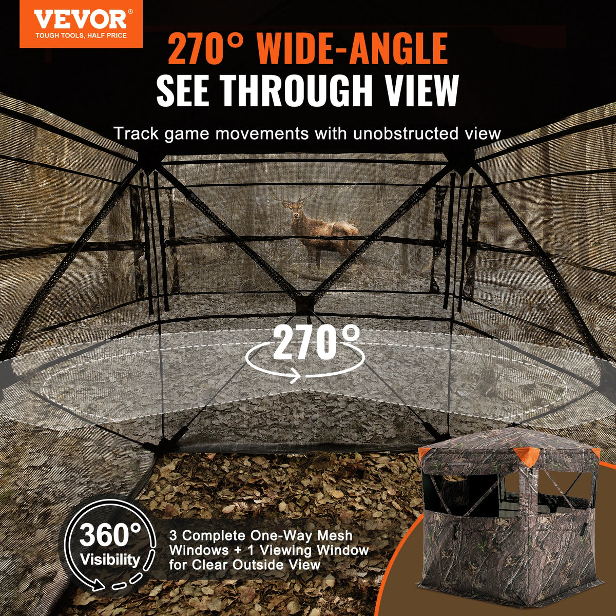 SucceBuy Hunting Blind With 270 Degree See Through Mesh