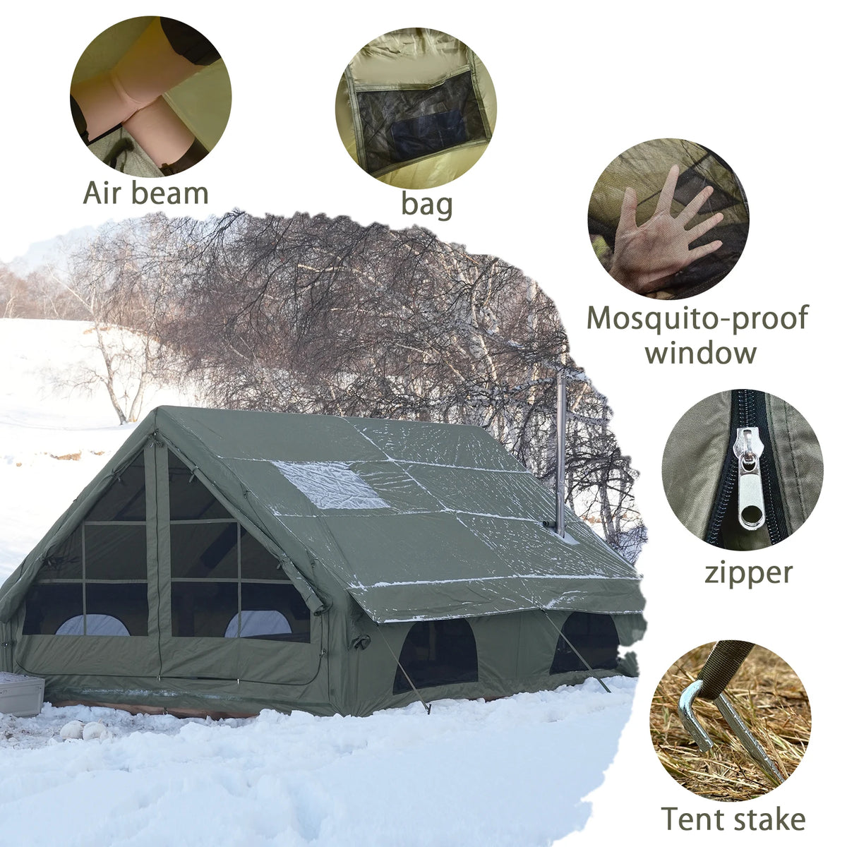 PAKICETUS Inflatable Camping Tent With Air Pump Outdoor Shelter