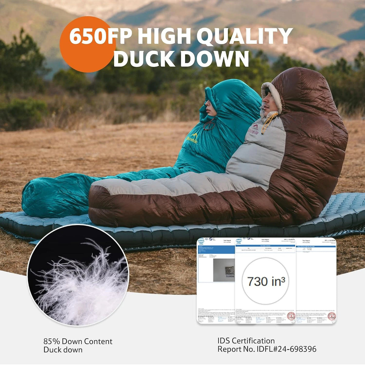 Naturehike Winter Camping Sleeping Bag 650FP Duck Down Sleeping Bag Upgraded Snowbird Mummy Outdoor Hiking Ultralight Warm Sleeping Bag