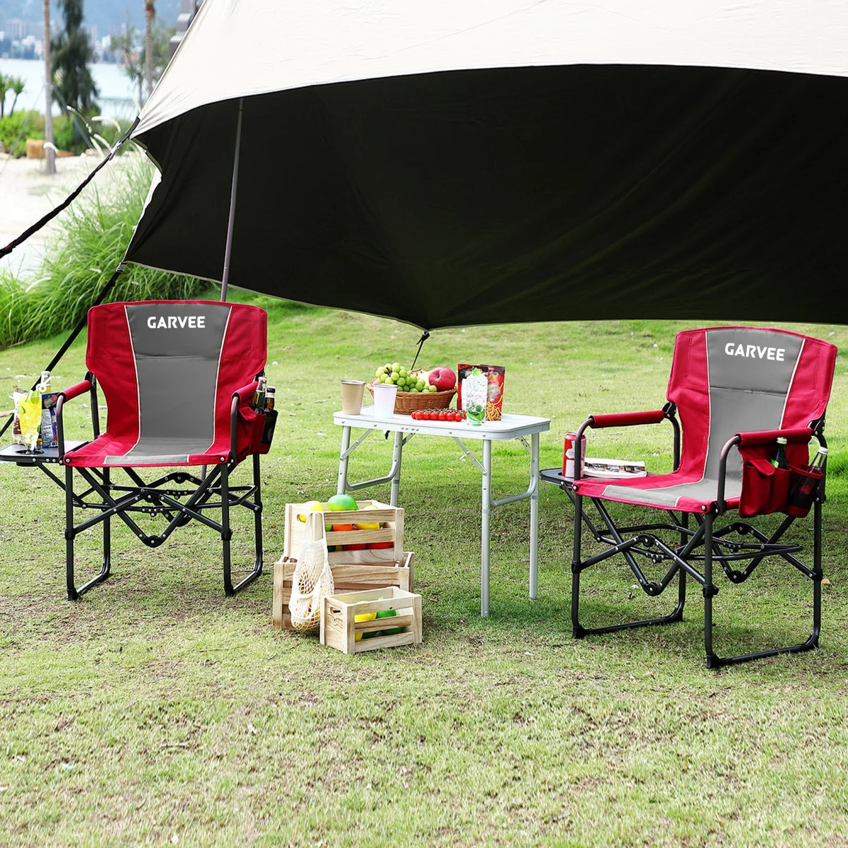 HiMISS Heavy Duty 400Lbs Folding Directors Chair For Adults Camping